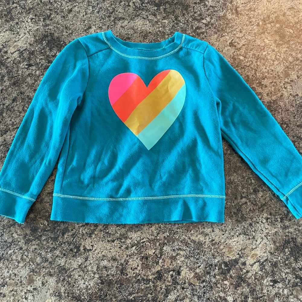Cat & Jack 4T teal heart sweatshirt